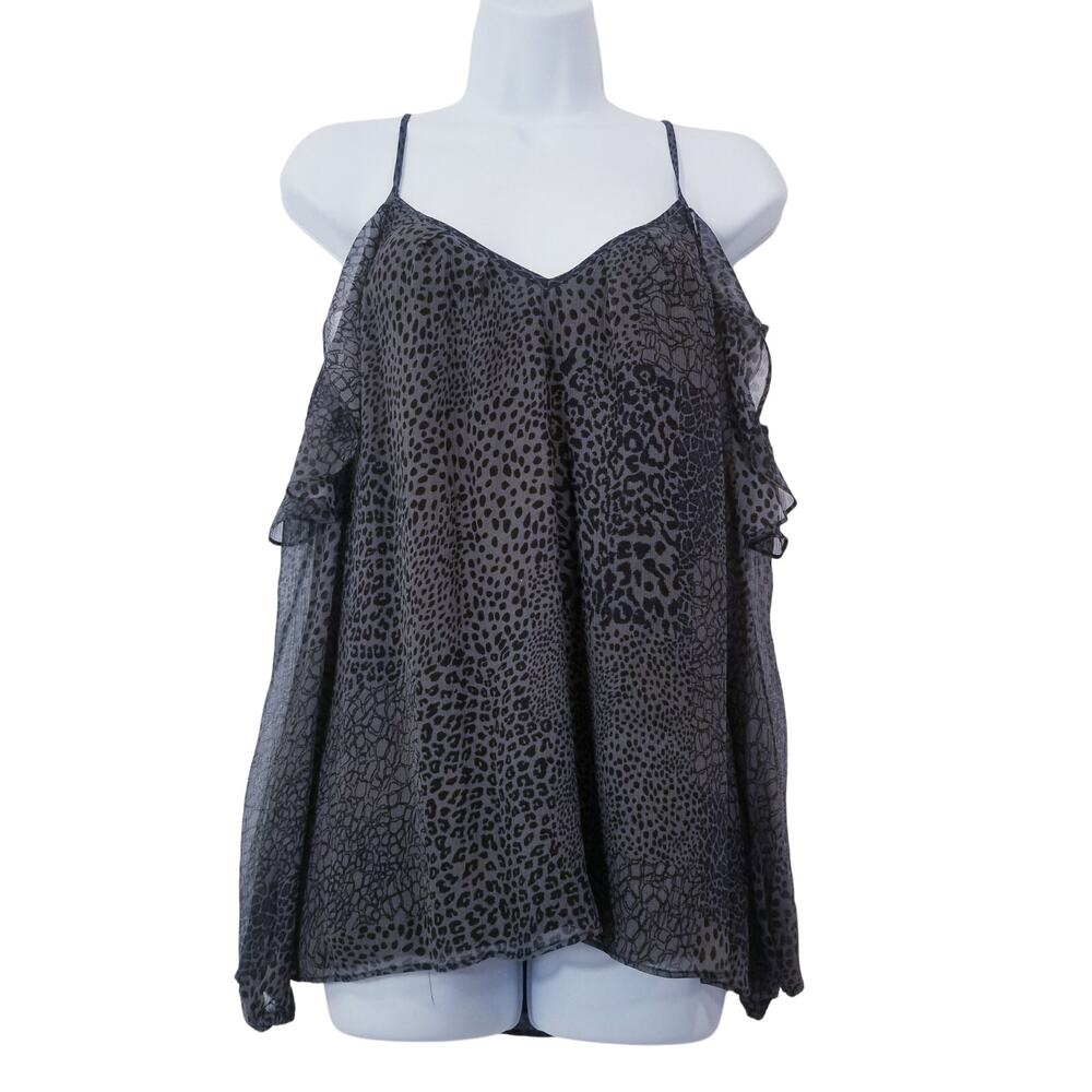 Ramy Brook New York Printed Cold Shoulder Silk Blouse